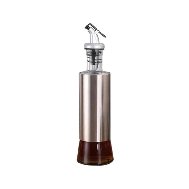 Stainless Steel Oil Dispenser — Glass Container, Controlled Pour