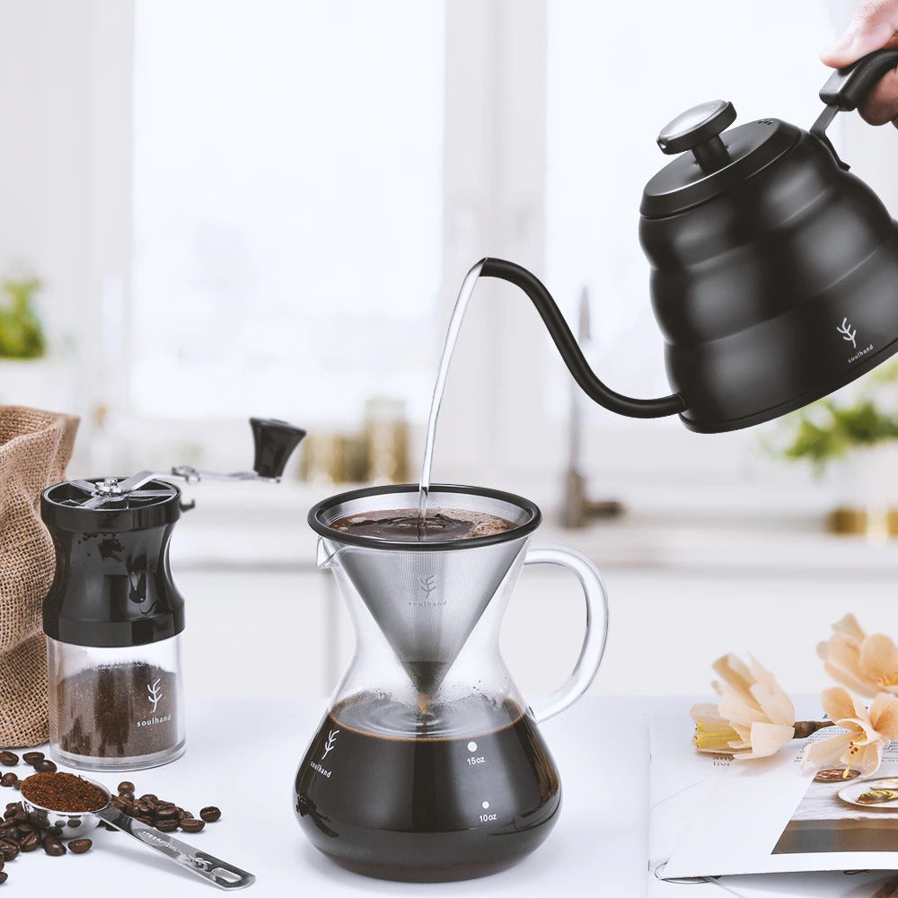 Stainless Steel Coffee Kettle with Built-In Thermometer