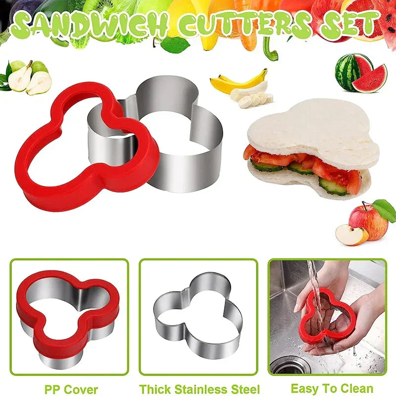 Stainless Steel Sandwich Cutters — Creative Snack Shapes