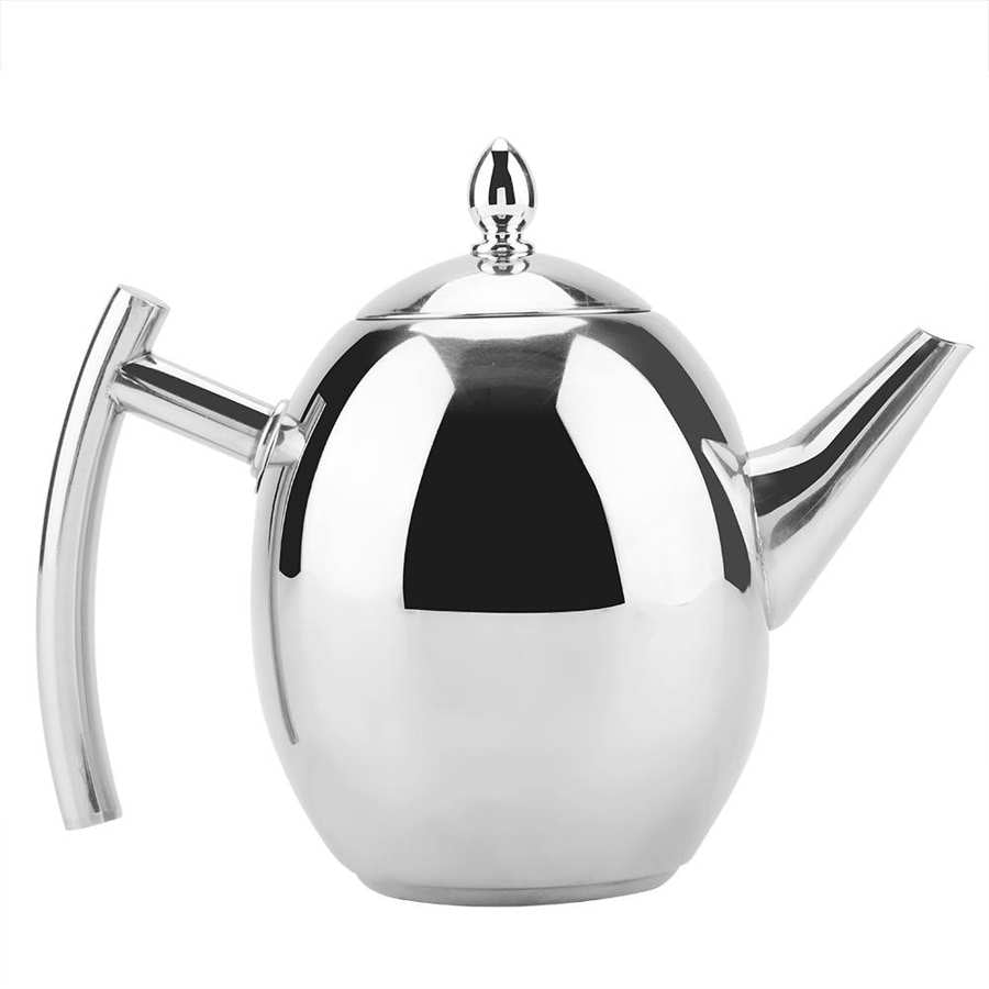 Elegant Stainless Steel Teapot — Removable Filter, 1-Year Warranty