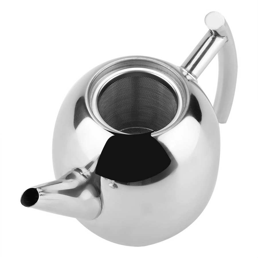 Elegant Stainless Steel Teapot — Removable Filter, 1-Year Warranty