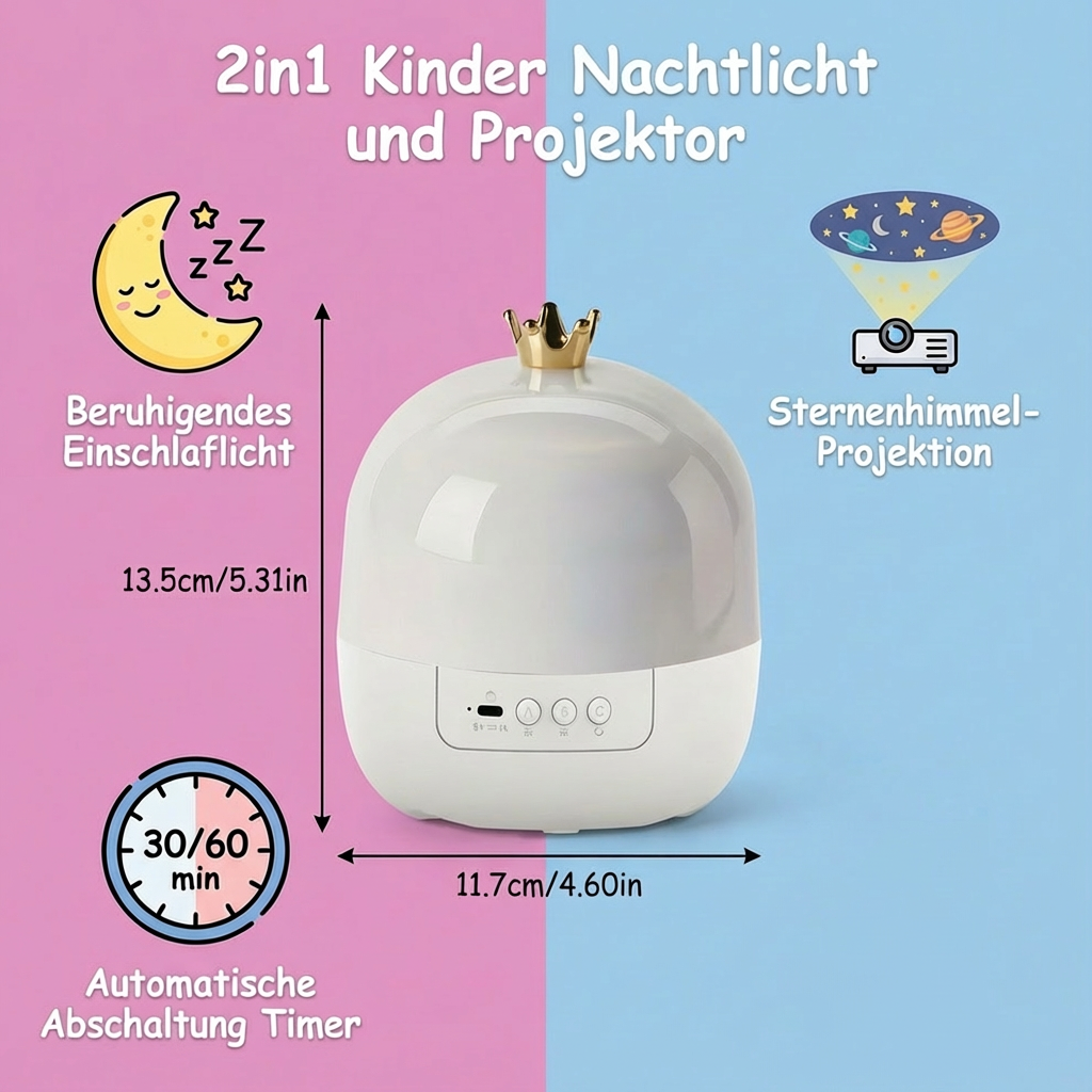 2-in-1 Kids' Night Light & Soothing Dream Projector