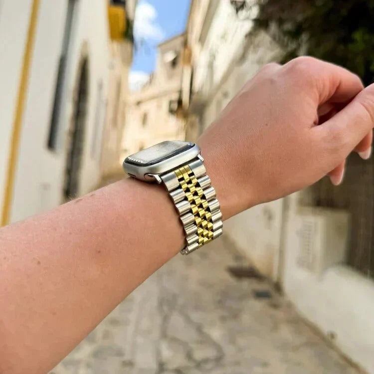 Prémiový stříbrný nebo zlatý jubilejní ocelový řemínek pro Apple Watch | Ventumra