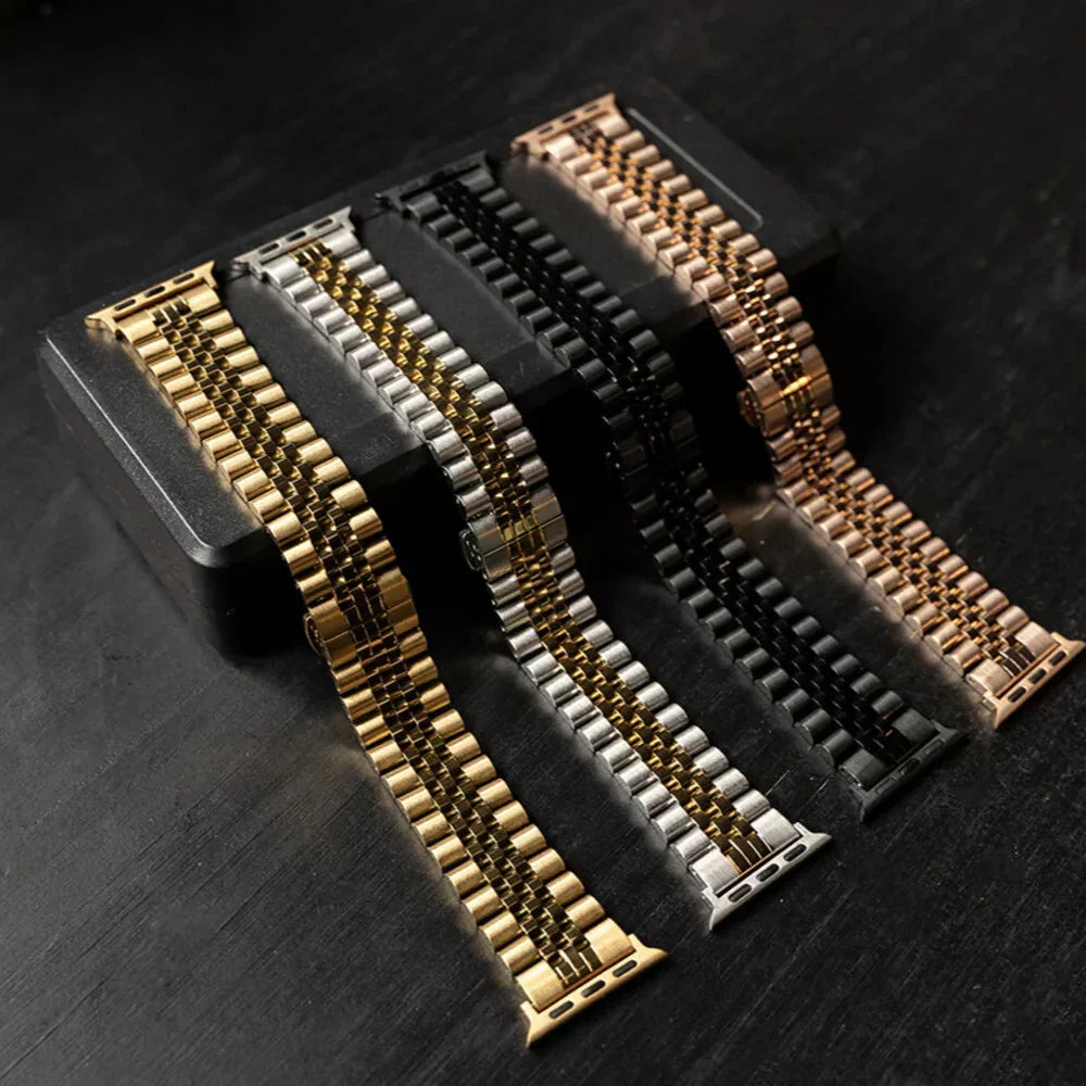 Prémiový stříbrný nebo zlatý jubilejní ocelový řemínek pro Apple Watch | Ventumra