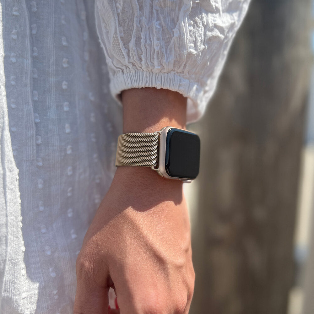 Champagne Finish Milanese Strap For Apple Watch Edition | Ventumra