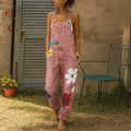 Stylish Denim Jumpsuit with Floral Pattern | ventumra