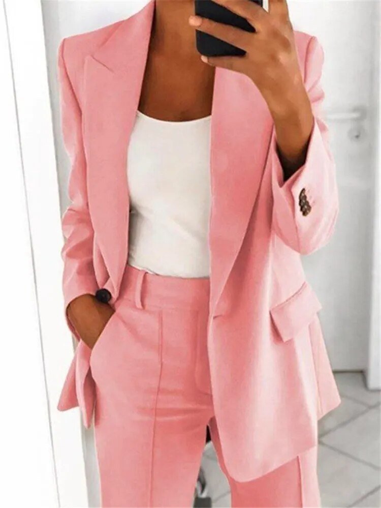 Chic Women's Two-Piece Suit Set | ventumra