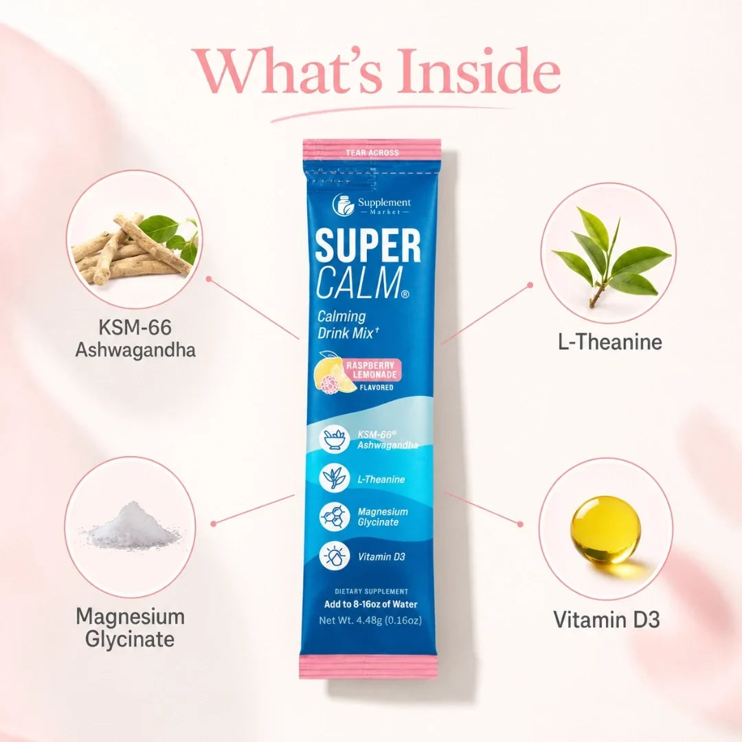 SuperCalm Framboise-Citronnade : soulagement du stress, concentration sereine et sommeil réparateur