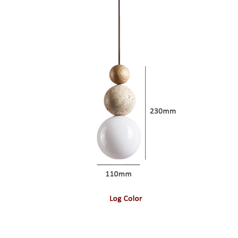 TerraNova Travertine Lava Stone Pendant Light With Soft Glow