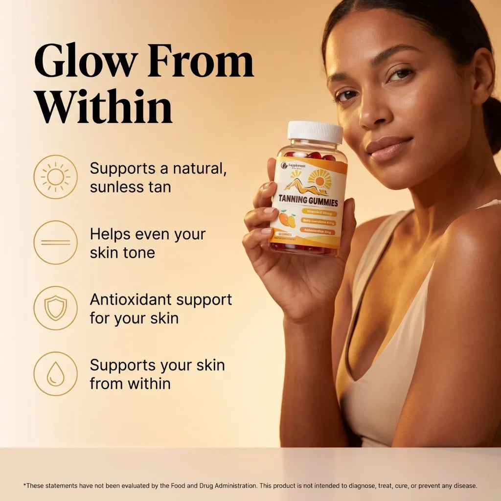 Caramelle gommose autoabbronzanti: luminosità naturale con astaxantina e betacarotene