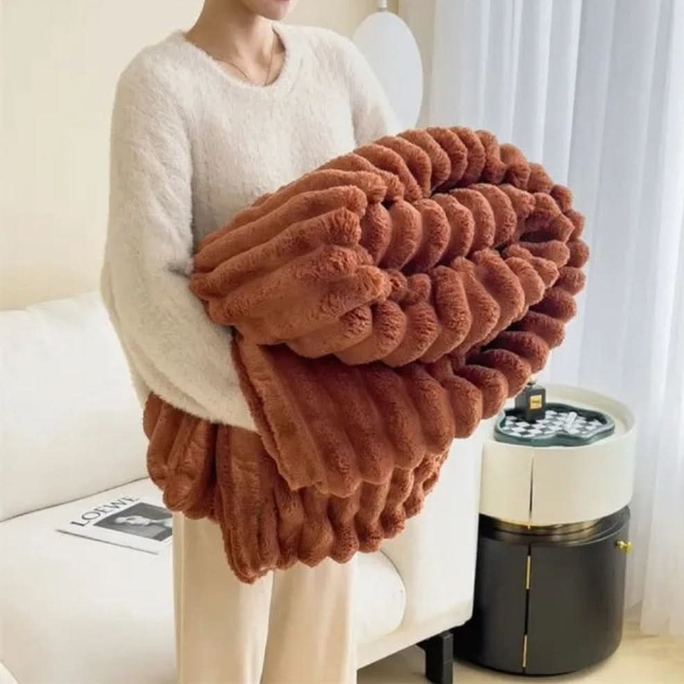 NimbusNest Kuschelige Wohndecke – Weiche Textur, stilvolles Design