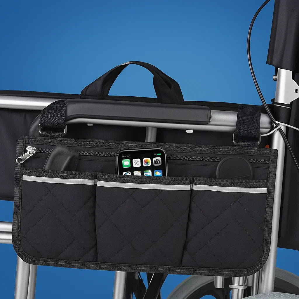 Wheelchair Side Bag — Quick-Access Multiple-Compartment Storage