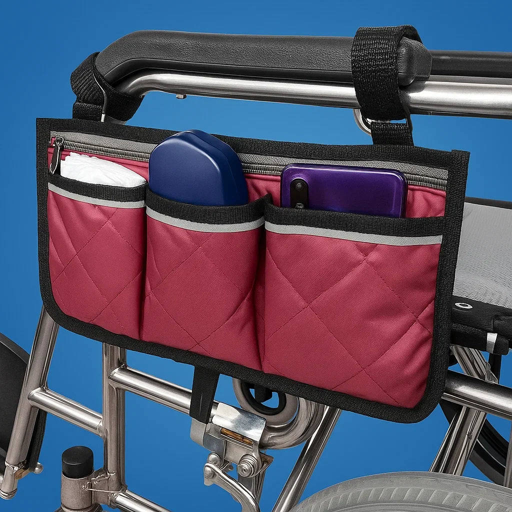 Wheelchair Side Bag — Quick-Access Multiple-Compartment Storage