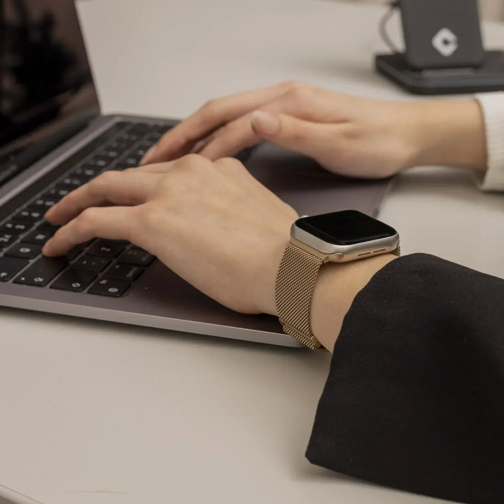 Bracelete para Apple Watch com pulseira Milanesa Retro Dourada | Ventumra