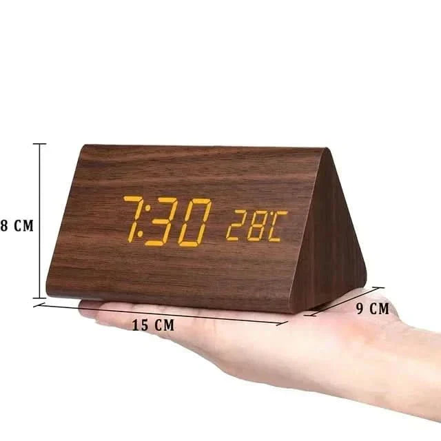 TIMBERGLOW LED Alarm Clock – Digital & Stylish in Natural Wood Design | ventumra