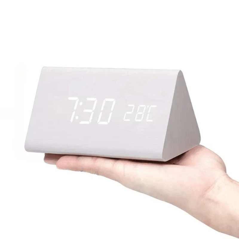 TIMBERGLOW LED Alarm Clock – Digital & Stylish in Natural Wood Design | ventumra