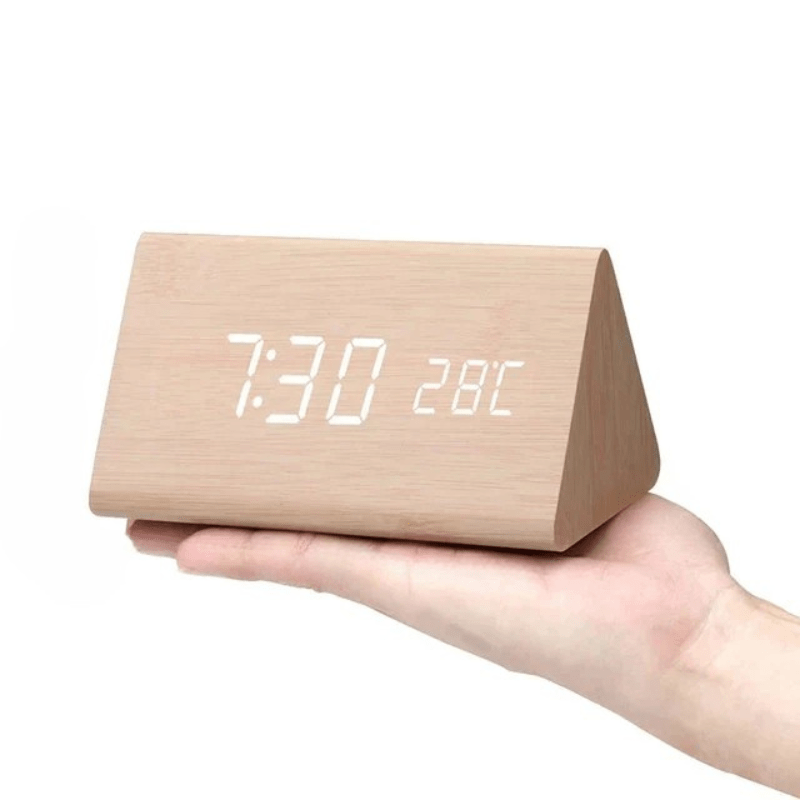 TIMBERGLOW LED Alarm Clock – Digital & Stylish in Natural Wood Design | ventumra