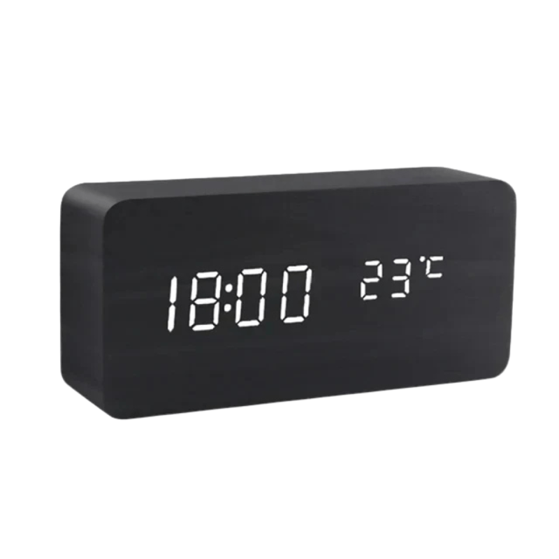 TIMBERGLOW LED Alarm Clock – Digital & Stylish in Natural Wood Design | ventumra