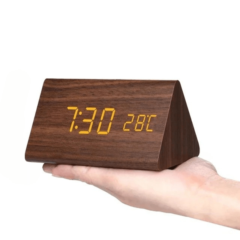 TIMBERGLOW LED Alarm Clock – Digital & Stylish in Natural Wood Design | ventumra