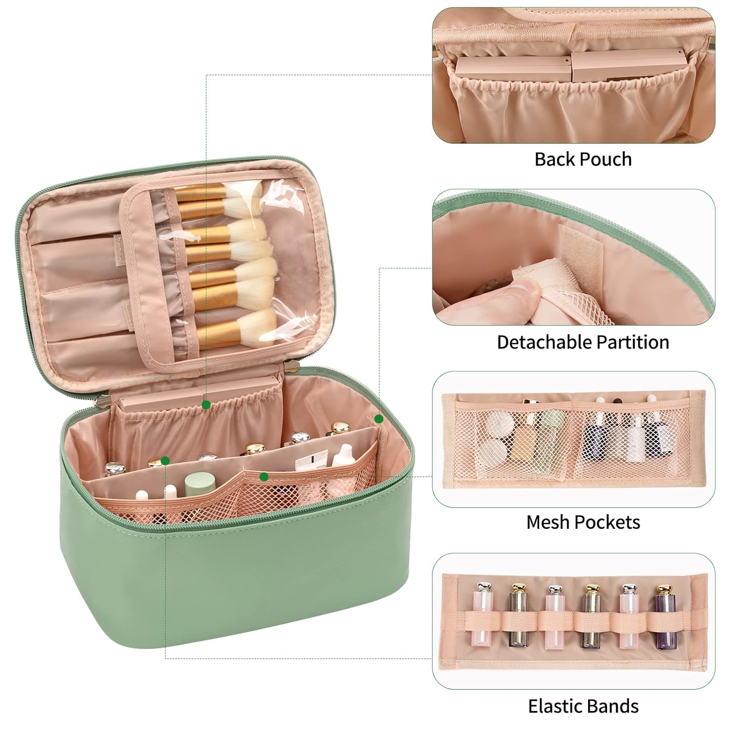 Travel-friendly Make-up Organizer with Dividers | ventumra