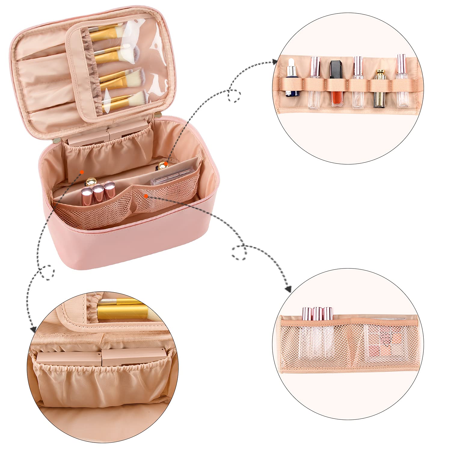 Travel-friendly Make-up Organizer with Dividers | ventumra
