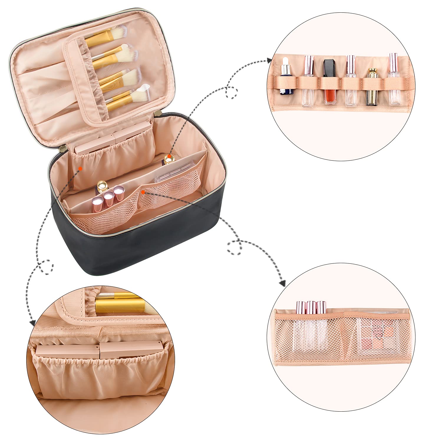 Travel-friendly Make-up Organizer with Dividers | ventumra
