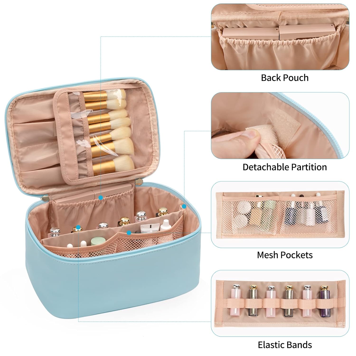 Travel-friendly Make-up Organizer with Dividers | ventumra
