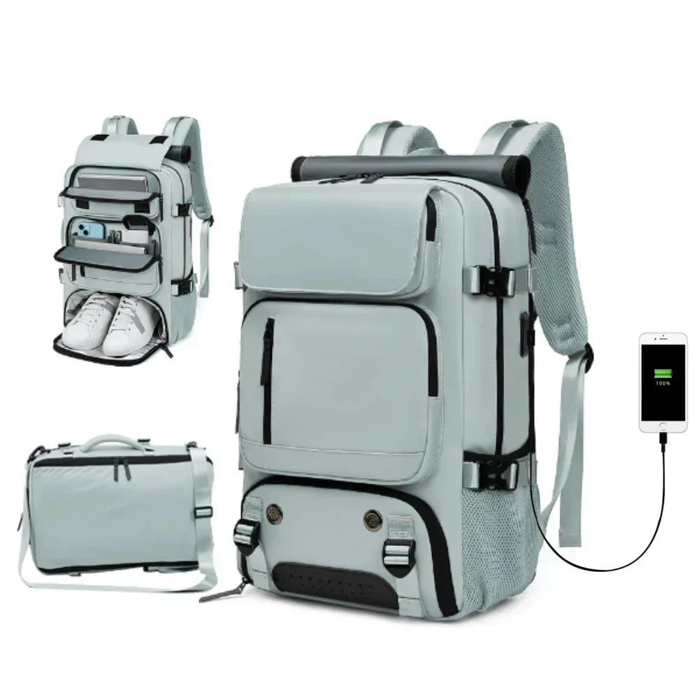 TRAVELMAX Pack - Large waterproof travel backpack with USB port | ventumra