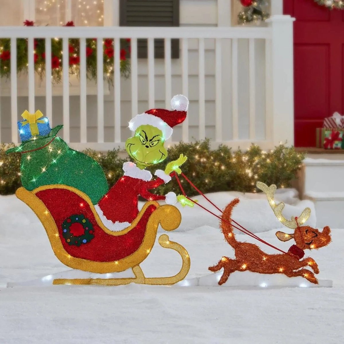 TWINKLON – Festive Grinch Garden Decoration with LED Lighting for Christmas Atmosphere Outdoors | ventumra