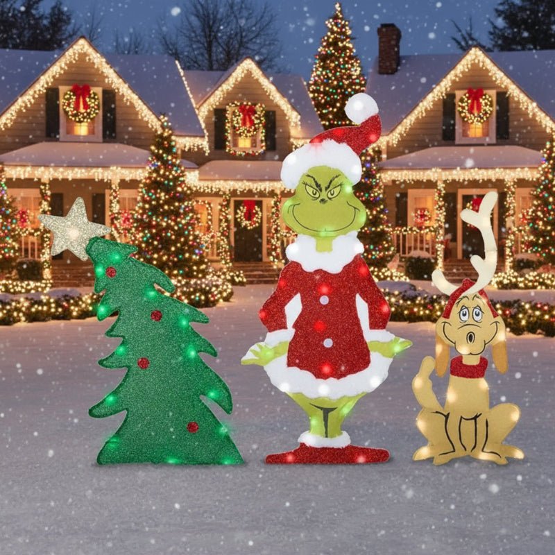TWINKLON – Festive Grinch Garden Decoration with LED Lighting for Christmas Atmosphere Outdoors | ventumra