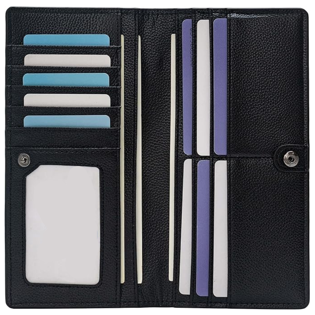Ultra-thin RFID Blocking Leather Card Wallet - Renée | ventumra