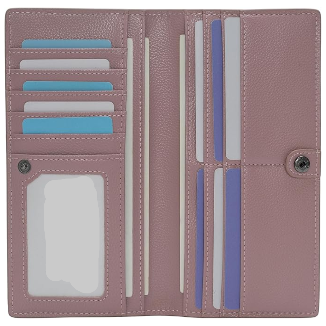 Ultra-thin RFID Blocking Leather Card Wallet - Renée | ventumra