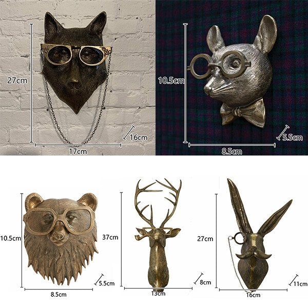 Whimsical Animal Head Wall Sculptures | ventumra