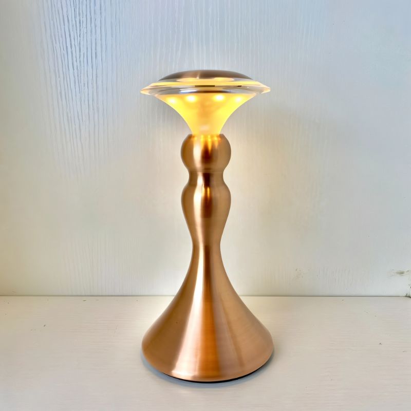 LumenEra Hourglass Table Lamp Tap to Dim Matte Gold/Copper