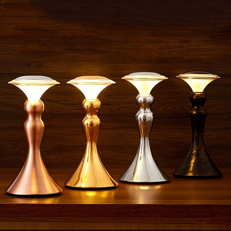 LumenEra Hourglass Table Lamp Tap to Dim Matte Gold/Copper