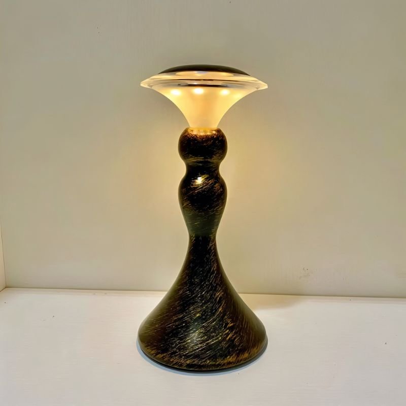LumenEra Hourglass Table Lamp Tap to Dim Matte Gold/Copper