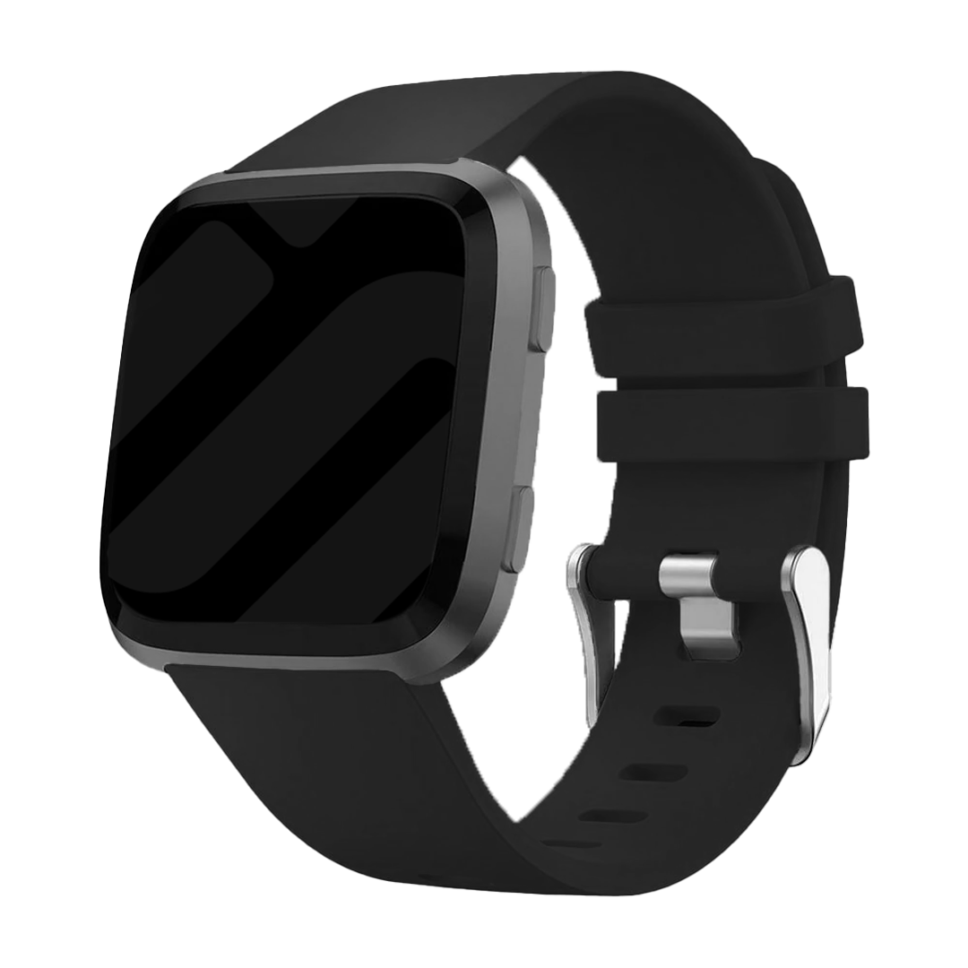 Fitbit Versa och Versa 2 – svart silikonarmband | Ventumra