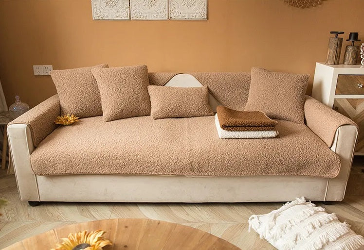 Cozy Teddy Sofa Covers — Soft Texture, Protective Fit