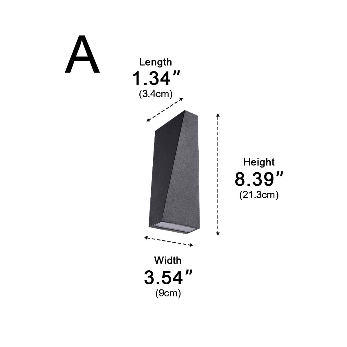 Kulmikas geometrinen seinävalaisin | Ventumra