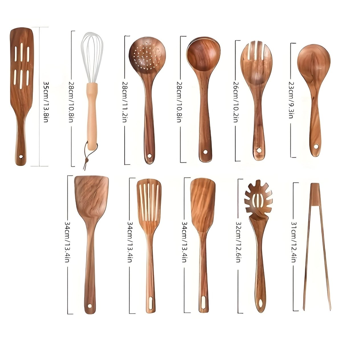 11-piece heat-resistant wooden kitchen set - WoodChef | ventumra