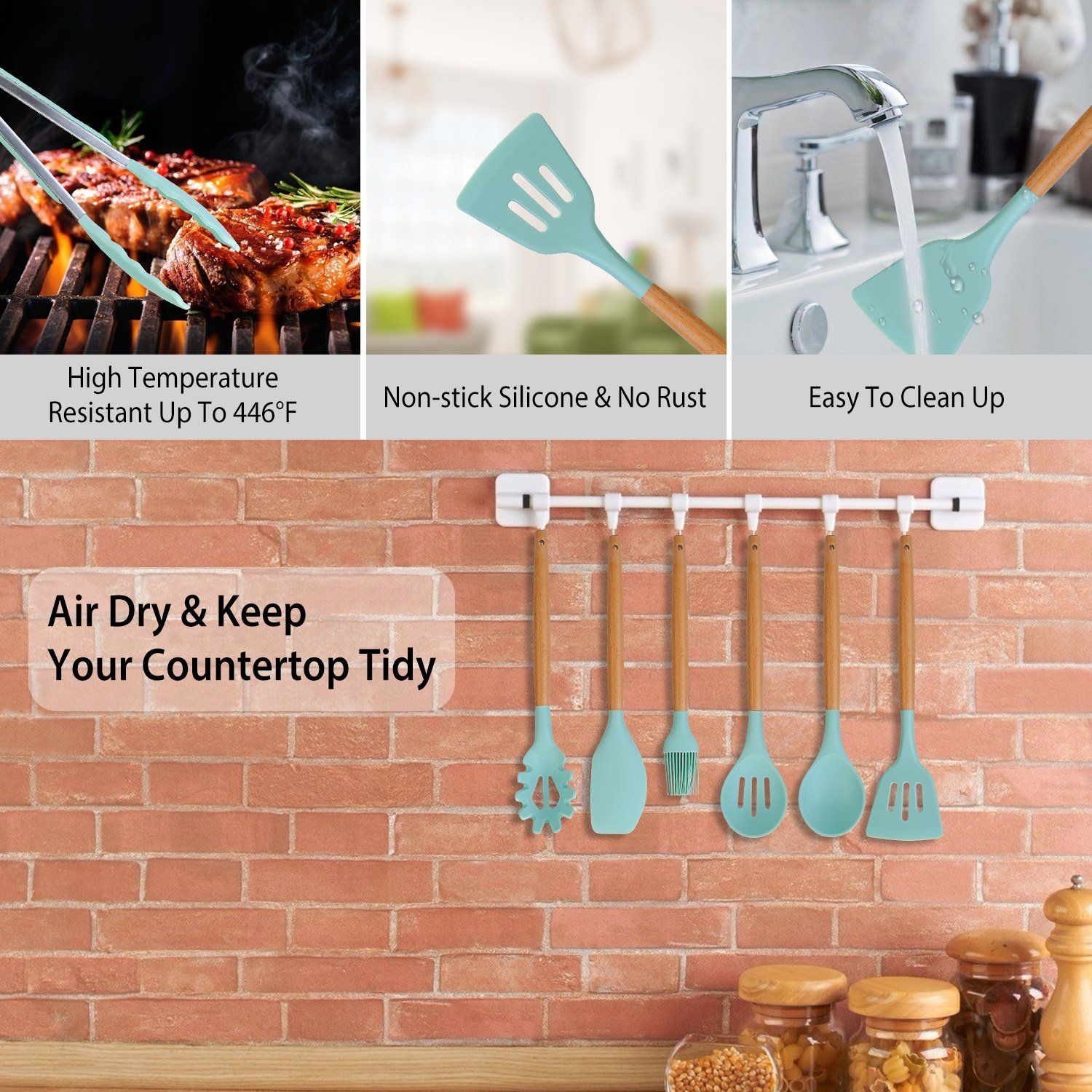 11-Piece: Silicone Kitchen Utensil Set | ventumra