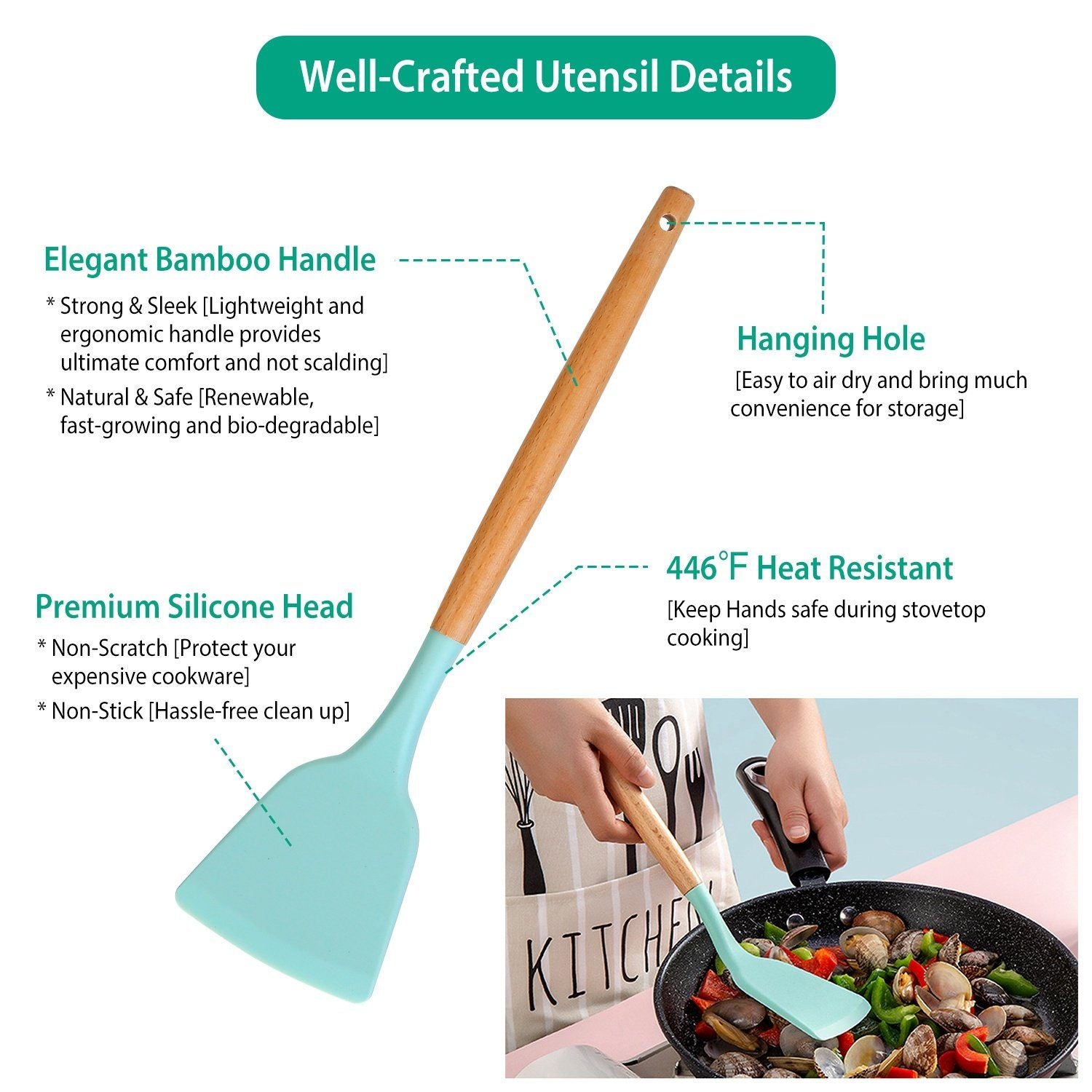 11-Piece: Silicone Kitchen Utensil Set | ventumra