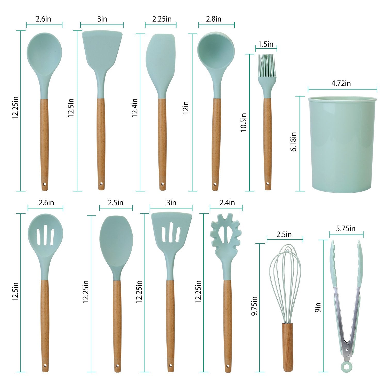 11-Piece: Silicone Kitchen Utensil Set | ventumra