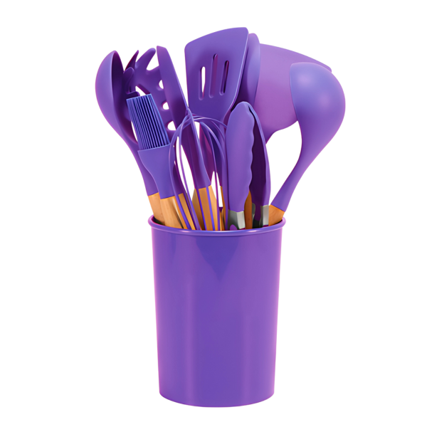 12 Piece Kitchen Utensil Set with Bamboo Handles | ventumra