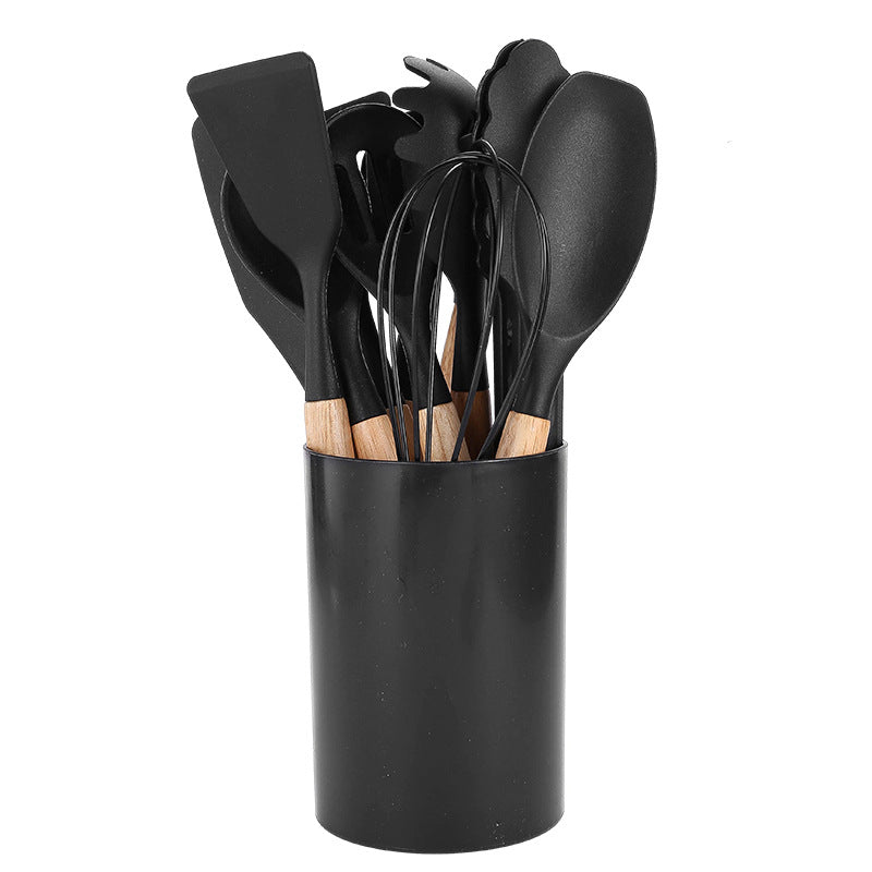 12 Piece Kitchen Utensil Set with Bamboo Handles | ventumra