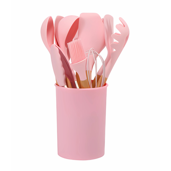 12 Piece Kitchen Utensil Set with Bamboo Handles | ventumra