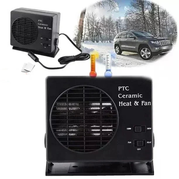 12V Ceramic Car Heater 150W-300W Portable Fan with Automatic Thermostat for Winter Use in Vehicles | ventumra