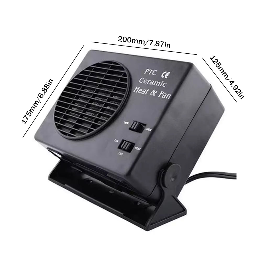 12V Ceramic Car Heater 150W-300W Portable Fan with Automatic Thermostat for Winter Use in Vehicles | ventumra