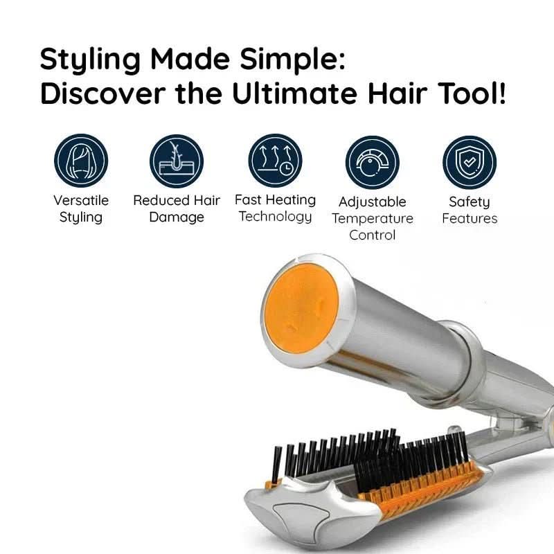 Hair Styler Brush with Rotating Barrel | ventumra