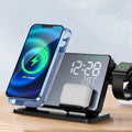 3-in-1 Quick Charge Station Premium Wireless Fast Charging Docking Station with Alarm Clock for Apple iPhone, Watch & AirPods | ventumra